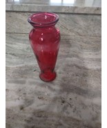 Red Floral Vase 8”H x 3 1/2”W Valentines,Easter,Xmas,Weddings,Everyday U... - $18.69