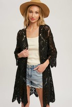 Crochet Lace Cardigan Black Medium - £34.81 GBP