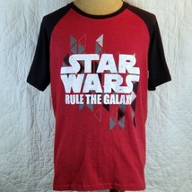 Star Wars T-Shirt Rule The Galaxy Red & Black Jersey Tshirt XL Men's Sizing Tee