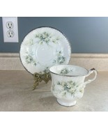 Paragon Bone Vintage China Tea Cup &amp; Saucer  &quot;First Love&quot; Pattern w/Silv... - £15.52 GBP