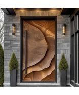Luxury Sculptural Wood Grain Cast Aluminum Entry Door  Modern Artistic ... - $83,162.50 MXN