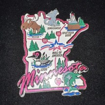 Minnesota State Shape and Land Marks Magnet - $10.00