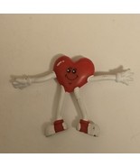 Vintage 1980’s Red Heart Bendy Man Valentine Brooch Pin Holiday Jewelry - $22.39