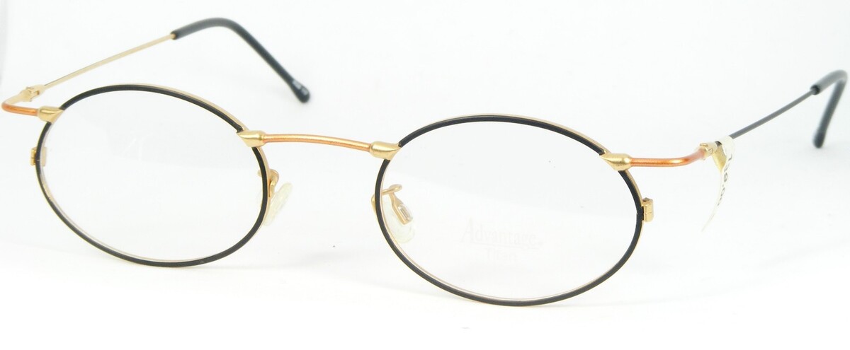 NOS ADVANTAGE Titan 8028 117 BLACK /GOLD /ORANGE EYEGLASSES GLASSES 47-2... - $59.40