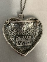 Rare Lynette Miller Sterling Silver Pin/Brooch/Pendant Heart 26g  1.5”X ... - £51.21 GBP