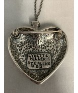 Rare Lynette Miller Sterling Silver Pin/Brooch/Pendant Heart 26g  1.5”X ... - £51.52 GBP