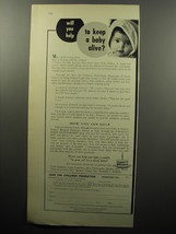 1951 Save the Children Federation Ad - Will you help to keep a baby alive? - £14.52 GBP