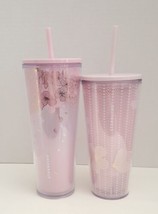 2022 Starbucks Korea Cherry blossom Fall Petals Pink cold cup 20oz &amp; 24 ... - £78.94 GBP