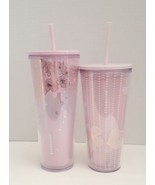 2022 Starbucks Korea Cherry blossom Fall Petals Pink cold cup 20oz &amp; 24 ... - £77.52 GBP