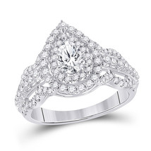 14kt White Gold Pear Diamond Solitaire Bridal Wedding Engagement Ring 1-1/3 Ctw - £2,548.79 GBP