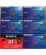 SONY HF High Fi Normal Bias 90 &amp; 60 min Cassette Tape Lot of 6 NEW &amp; Sealed - £6.54 GBP