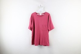 Vintage 90s Gap Mens XL Distressed Blank Short Sleeve Pocket T-Shirt Pink USA - £31.61 GBP