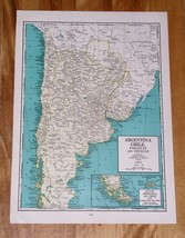 1941 Original Vintage Wwii Map Of Argentina Chile / Brazil / South America - £13.44 GBP