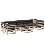  Patio Sofa Set Anthracite cushions Solid Pine Wood, Oxford Fabric - $35,420.35 MXN