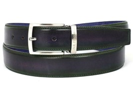 Paul Parkman Mens Belt Leather Dual Tone Green Purple Hand-Painted B01-G... - $149.99
