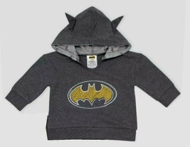 DC Comics Baby Batman Gray Sweatshirt Hood Hooded Hoodie Infant 0/3 mos NEW - £11.54 GBP