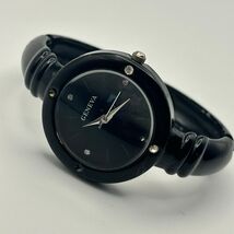 Geneva Black Tone Stainless Steel Cuff Watch Working New Battery - €16,84 EUR