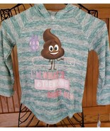 The Emoji Movie ~ Child&#39;s Size Medium (7/8) ~ Aruba Blue ~ Striped Hoodie - $20.46 CAD