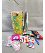 Vintage Knitting Needle Case Canister Tote MCM Flower Power Mod 1970s W ... - $993.10 MXN