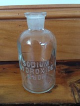Vintage Antique Small Clear Glass Apothecary Chemist Bottle Jar Sodium H... - £75.83 GBP