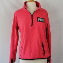 PINK Womens Jacket Size L Pink Stretch Pullover Henley 1/4 Zip Long Slee... - £11.33 GBP