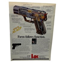 Heckler &amp; Koch Pistol Vintage Print Ad 1995 Form Follows Function USP - £15.21 GBP