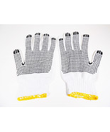 6 Pairs Rubber Dot Grip Work Garden Gloves Mens Womans Pair White Cotton... - £8.17 GBP