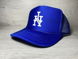 Upside Brooklyn Mets Ny Royal Blue Hat 5 Panel High Crown Trucker Snapback Vtg - £19.46 GBP
