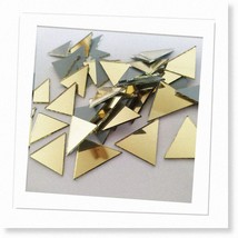 100pcs Triangle Real Glass Mirror Mosaic Tiles - DIY Triangular Accessory Set (Y - £27.79 GBP