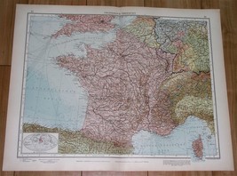 1930 Original Vintage Map Of France / Paris - £16.82 GBP