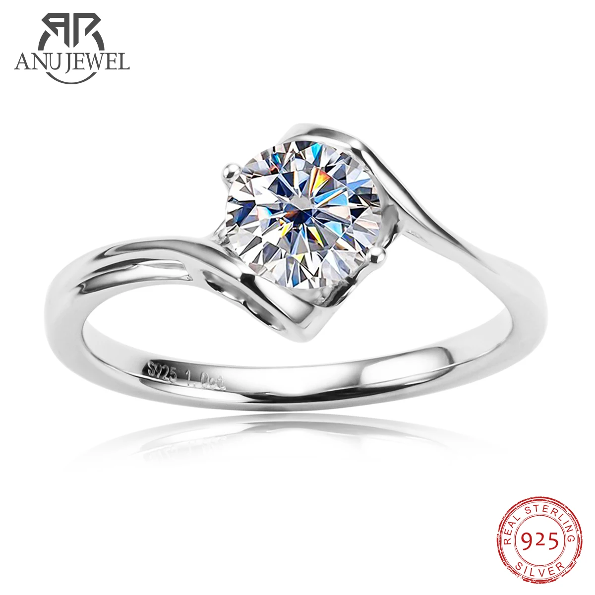 0.5ct Moissanite Diamond 18K Gold Plated  Love  Engagement Wedding  Ring... - £53.33 GBP