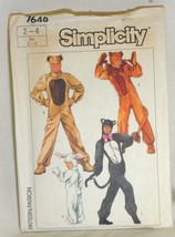 Simplicity Animal Costume Pattern 7648 Size Adult Boys &amp; Girls - $9.89