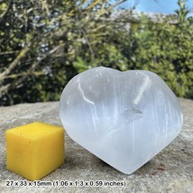 Genuine Selenite Heart Crystal: Spiritual Healing, Valentine Love, Calm,... - $13.19