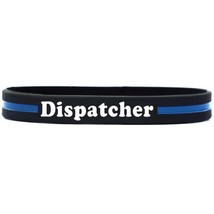 Dispatcher Thin Blue Line Silicone Wristband Bracelets Police Officers P... - $9.88