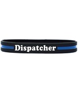 Dispatcher Thin Blue Line Silicone Wristband Bracelets Police Officers P... - £2.27 GBP