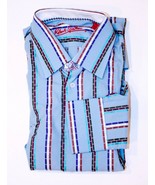 ROBERT GRAHAM Button SHIRT Top Striped COTTON Silk 39 15 1/2 M - $217.05 CAD