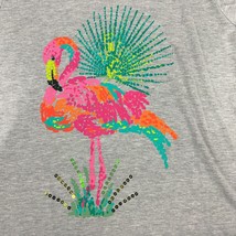 Caribbean Joe Women&#39;s Flamingo Print Short Sleeved T-Shirt Size M Gray - £11.00 GBP