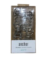 Nautical Anchor Shower Curtain Hooks silver Colored Metal Set of 12 - $235.76 MXN