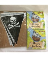 Pirate Buried Treasure Birthday Skull Cross Bones Banner New 2 Pkgs Napk... - $10.78 CAD