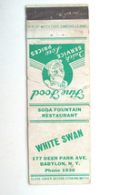 White Swan - Babylon, New York Restaurant 20 Strike Matchbook Match Cove... - £1.36 GBP