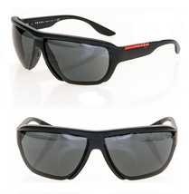 PRADA 09V Linea Rossa Future Sport Sunglasses Black Pilot Wrap Unisex PS09VS - £194.76 GBP