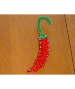 Handcrafted Bead Chile Pepper Christmas Ornament - $3.50