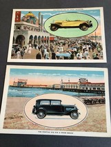 Atlantic City New Jersey Oakland Pontiac Sixes Antique Postcards lot of 2 - £14.24 GBP