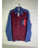 NEW Tommy Hilfiger Denim Corduroy Color Block Button Front Up Shirt Mens... - £29.87 GBP