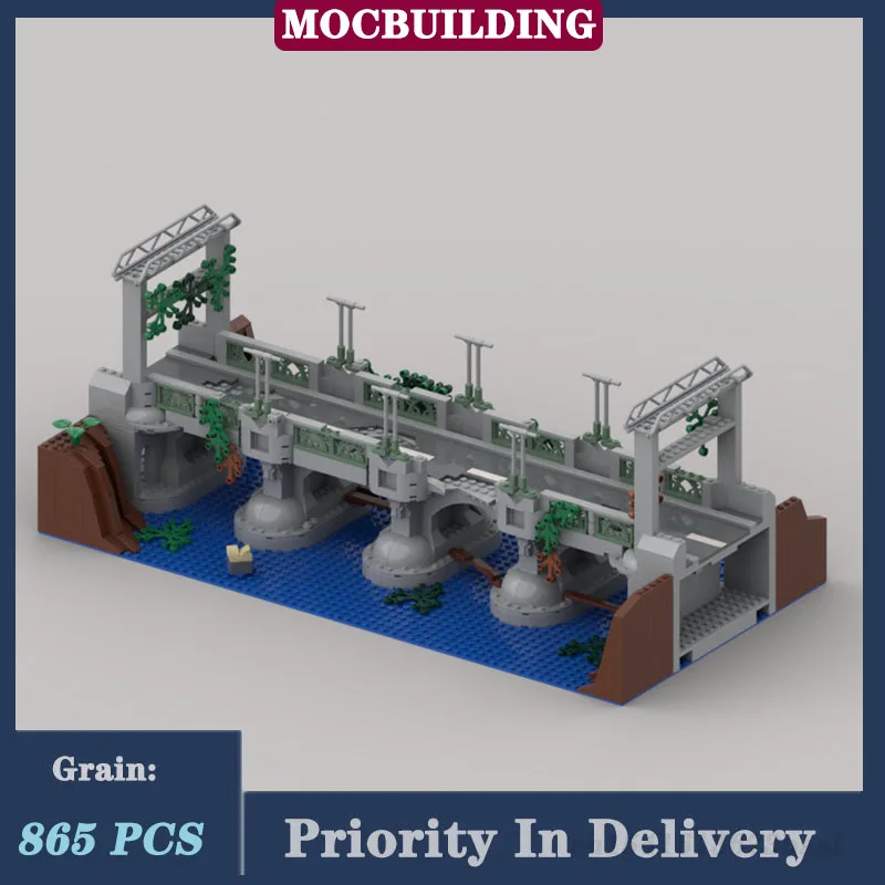 MOC City Bridge Set Model Building Block Assembly War Shelter Collection Series - £130.02 GBP