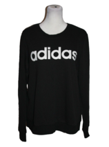 Adidas Sweatshirt Women&#39;s Size Large L Long Sleeve Crew Neck Logo Black ... - £14.16 GBP