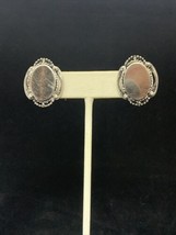 Vintage Silver Tone Signed Star Screw Back Earrings (269) - $5.00
