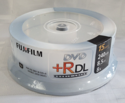 Fuji Film Dvd +Rdl 15 Disc Spindle Nip Burn Dvd&#39;s Disc&#39;s Computer Write 8.5GB - £19.95 GBP