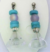 Crystal Flower Glass Bead Stud Earrings - £18.98 GBP