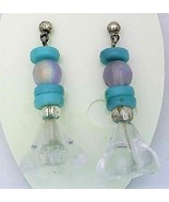 Crystal Flower Glass Bead Stud Earrings - £18.93 GBP